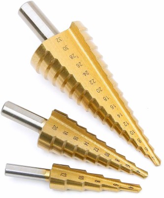 Set 3 Burghie In Trepte HSS Titan Pentru Metal,4-10mm 4-20mm 4-32mm foto