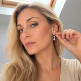 Cercei Roua Picatura Argintiu Zirconiu Aliaj Bijuterii Fashion