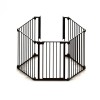 Tarc Siguranta Copii Noma, 5 Panouri, Metal Negru, Modular 79-315cm, Poarta Acces, Fixare Perete, 0-2 Ani