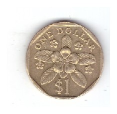 Moneda Singapore 1 dollar/dolar 1997, stare foarte buna, curata