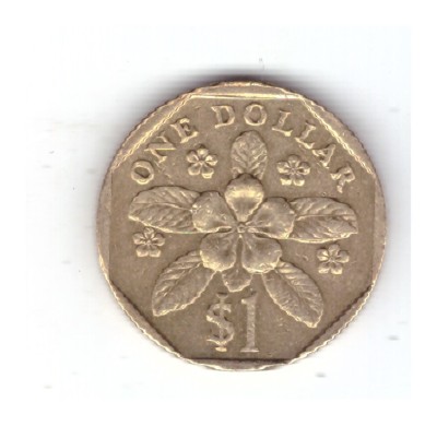Moneda Singapore 1 dollar/dolar 1997, stare foarte buna, curata foto