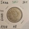 380 Iraq, Irak, 1 Dirham / 50 Fils - Ghazi I, 1938, 1357, KM# 104, argint, buna