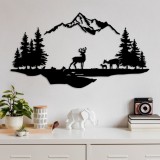 Cumpara ieftin Accesoriu decorativ de perete metalic Model-658 Negru 38x11 cm