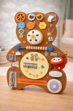 Busy Board Busyboard Montessori , Urs Brun - Jucarie Educationala din Lemn pentru Copii