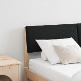vidaXL Tăblie tapițată Negru 140 cm Lemn de pin masiv 879121
