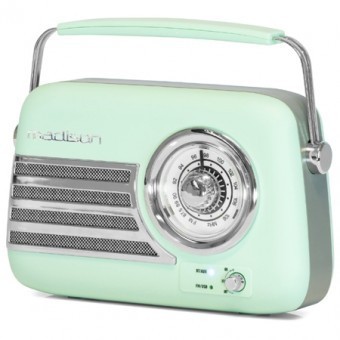 RADIO FM PORTABIL NOSTALGIA 15W CU FUNCTIE BLUETOOTH/AUX - VERDE foto