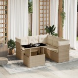vidaXL Set canapele de grădină cu perne, 6 piese, bej, poliratan 3266578