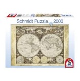 Puzzle Schmidt - Harta istorica a lumii, 2000 piese