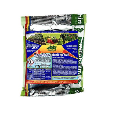 Zeama Bordeleza tip MIF 100 gr, fungicid de contact cupric, Mifalchim, mana (vita de vie, castraveti, tomate, ceapa), rapan (mar, par), monilioza (pru foto