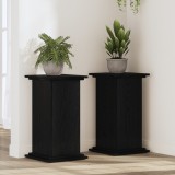 vidaXL Stand Plante Negru Stejar 33x33x60cm Lemn Compozit Interior/Exterior Suport Ghiveci Patrat