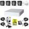 Sistem supraveghere complet Hikvision 4 camere 2MP Dual Light Audio, DVR 4 canale 4MP, Accesorii, HDD 500GB + Autocolant Rovision SafetyGuard Surveill