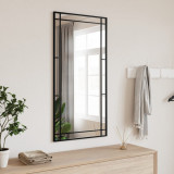 Oglinda de perete, negru, 50x100 cm, dreptunghiulara, fier GartenMobel Dekor, vidaXL