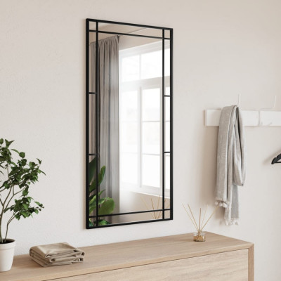 Oglinda de perete, negru, 50x100 cm, dreptunghiulara, fier GartenMobel Dekor foto
