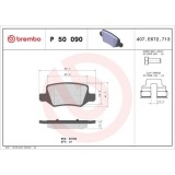 Placute frana Mercedes Clasa A (W169) 04.04-06.12, B-Class Sports Tourer (W245) 03.05-11.11, Spate, BREMBO