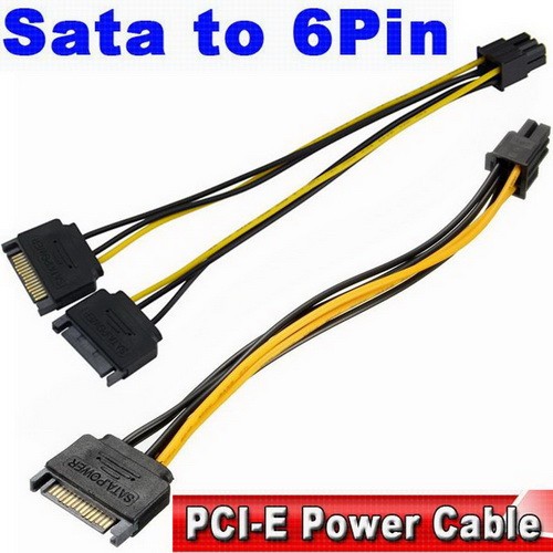 Adaptor alimentare placa video cu 6 pini de la molex sau sata | Okazii.ro