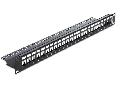 19 KEYSTONE PATCHPANEL 24 PORT SCHWARZ 43277 DELOCK foto