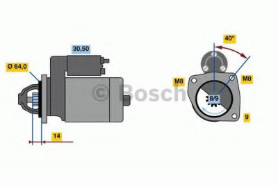 Starter FIAT ALBEA (178) (1996 - 2009) BOSCH 0 986 019 301 foto