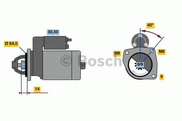 Starter FIAT PALIO (178BX) (1996 - 2016) BOSCH 0 986 019 301