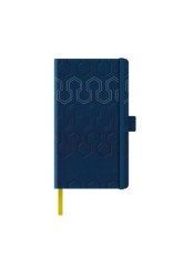 Agenda nedatata A5 Castelli, coperta rigida bleumarin/argintiu, elastic bleumarin, dictando ivory