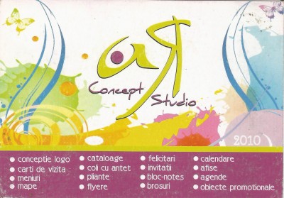 Romania, AR Concept Studio, calendar de buzunar, 2010 foto