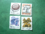 3 + 1 Timbre China 1986 si 1991 - Arhitectura , stampilate, Stampilat