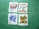 3 + 1 Timbre China 1986 si 1991 - Arhitectura , stampilate