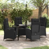 Cumpara ieftin Set de masă pentru grădină 5 pcs Negru Rattan poli