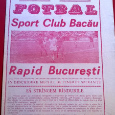 Program meci fotbal SC BACAU - RAPID BUCURESTI (31.10.1987)