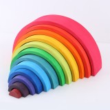Cumpara ieftin Jucărie din lemn Montessori Rainbow Builder