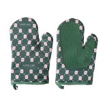 Set 2 manusi cuptor Flippy, manusa de bucatarie, rezistenta 330 grade, textil si cauciuc, 26.5x18 cm, verde