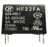 Releu electromagnetic HF32FA 024-HSL1, 24V DC, 5A, SPST-NO, miniatural, montaj THT