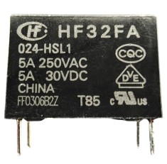 Releu electromagnetic HF32FA 024-HSL1, 24V DC, 5A, SPST-NO, miniatural, montaj THT