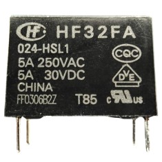 Releu electromagnetic HF32FA 024-HSL1, 24V DC, 5A, SPST-NO, miniatural, montaj THT