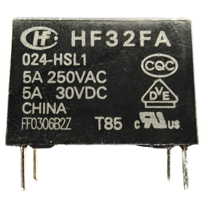 Releu electromagnetic HF32FA 024-HSL1, 24V DC, 5A, SPST-NO, miniatural, montaj THT