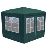 Cort pavilion de gradina hexagonal, 200x200 cm, cu pereti laterali cu ferestre, impermeabil cu rezistenta UV, verde Household NewTrend