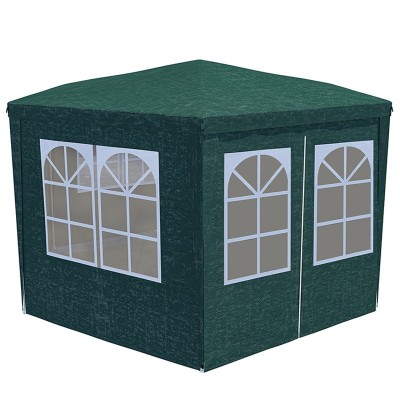 Cort pavilion de gradina hexagonal, 200x200 cm, cu pereti laterali cu ferestre, impermeabil cu rezistenta UV, verde Household NewTrend foto