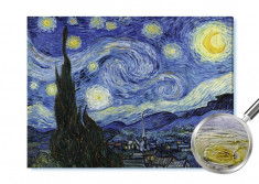 Reproducerea picturii van Gogh-Noaptea instelata textura pictata manual 120x80cm foto