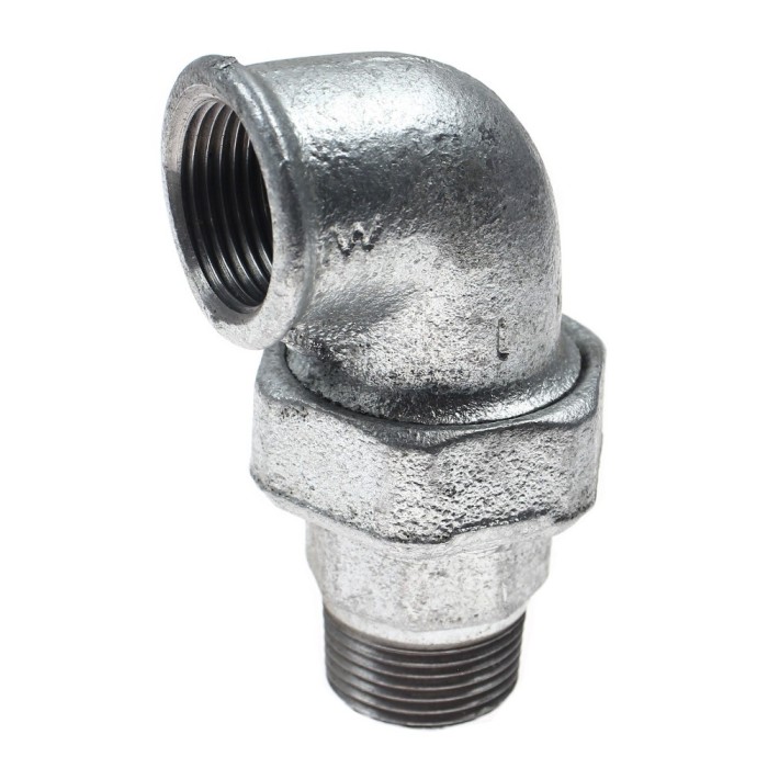 Cot cu racord olandez 97, fonta zincata, FI - FE, 1/2&quot;