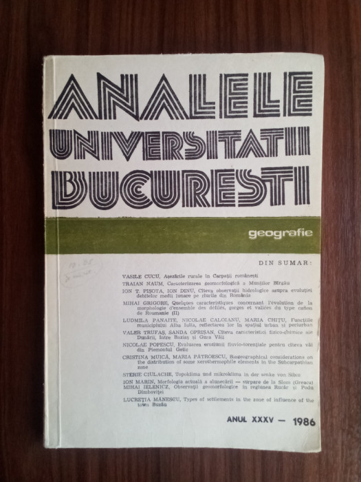 Analele universității București Geografie - 1986
