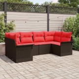 vidaXL Set de canapele pentru grădină 6 pcs Maro Rattan poli 3354173