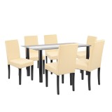 Set de masă Cadiz 6 1 negru-bej