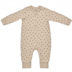 Salopeta cu fermoar si buline Girafa, BabyCosy, 100% bumbac organic, Mink (Marime: 12-18 Luni)