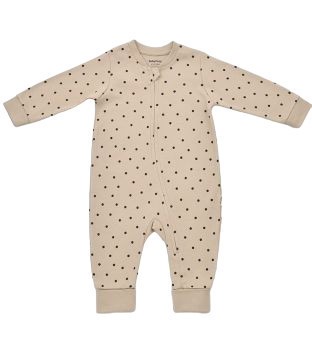 Salopeta cu fermoar si buline Girafa, BabyCosy, 100% bumbac organic, Mink (Marime: 12-18 Luni) foto