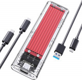 Adaptor pentru carcasă ORICO M.2 NVME, USB 3.2 Gen 2 (10 Gbps), exterior transpa, Oem