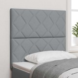 Cap de Pat LED vidaXL Design cu Blocuri de Diamante Gri Deschis 90 cm Țesătură