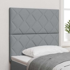 vidaXL Tăblie cap cu lumini cu bandă LED Gri deschis 100 cm țesătură