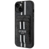Husa pentru iPhone 15 - Guess Cardslot 4G Stripes MagSafe (GUBPHCP15SP4RPSK) - Black