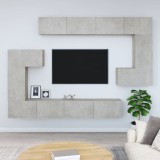 vidaXL Dulap TV montat pe perete, gri beton, lemn prelucrat