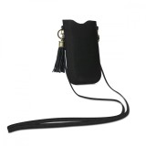 Husa Universala pentru telefon, Piele naturala, Negru, 51661.01