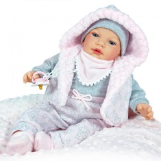 Papusa Nines D&#039;Onil Snow nou-nascut cu sunete si miros de vanilie 45 cm